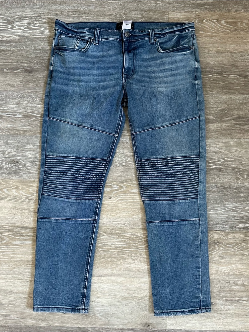 Mens 36X30 Blue Moto Skinny Jeans No Boundaries Denim